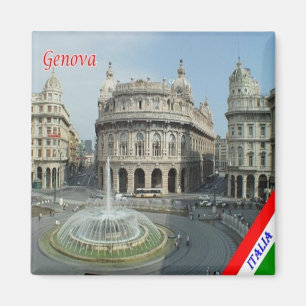 LGR157 GENOA View of Piazza De Ferrari, Fridge Magnet