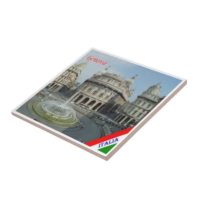 LGR157 GENOA View of Piazza De Ferrari, Tile (Side)