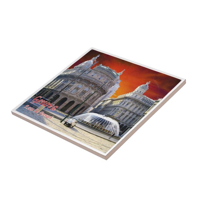 LGR158 GENOA, View of Piazza De Ferrari, Tile (Side)