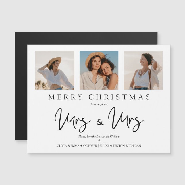 LGTB Lesbian Whimsical MRS & MRS Christmas Wedding (Front/Back)