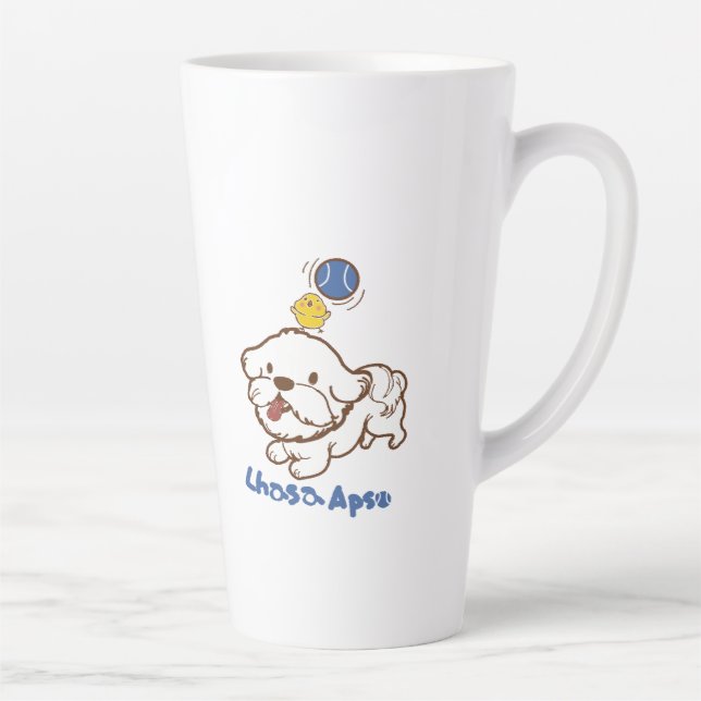 Lhasa apso bubu and little chicken guagua latte mug (Right)