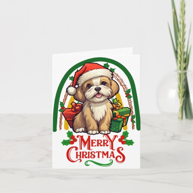 Lhasa-apso Christmas Card (Front)