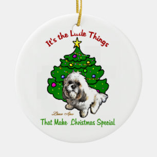 Lhasa Apso Christmas Ceramic Tree Decoration
