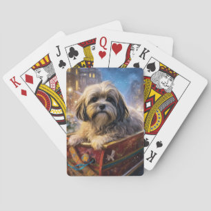 Lhasa Apso Christmas Festive Season Playing Cards