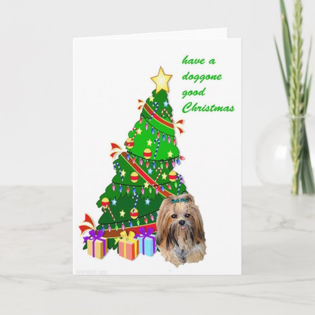 LHASA APSO CHRISTMAS HOLIDAY CARD (Front)