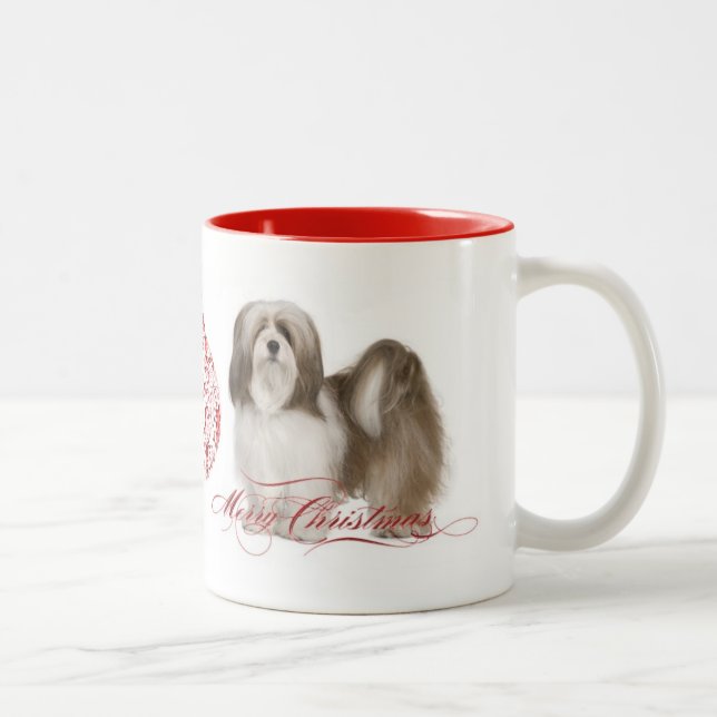 Lhasa Apso Christmas Mug (Right)
