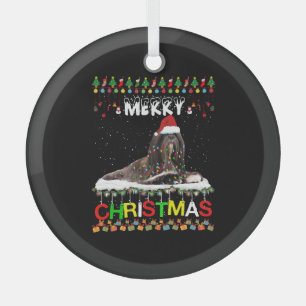 Lhasa Apso Christmas Tree Light Pajama Xmas Dog Glass Tree Decoration