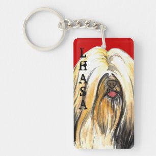 Lhasa Apso Colour Block Key Ring
