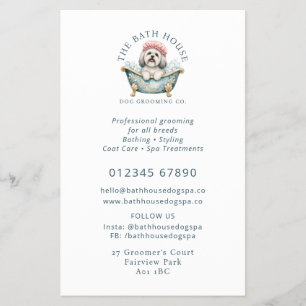 Lhasa Apso Dog Grooming Promotional Flyer - White