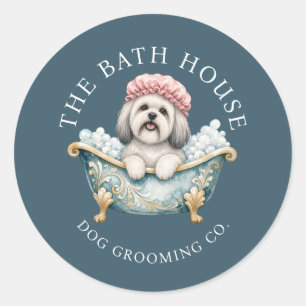 Lhasa Apso Dog Grooming Sticker Sheets Teal