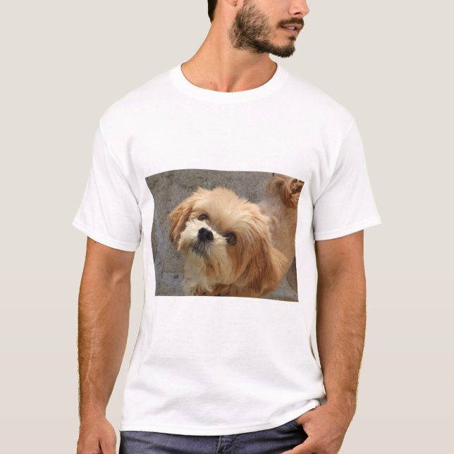 Lhasa Apso dog in a garden T-Shirt (Front)