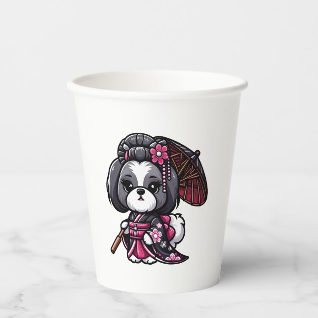 Lhasa Apso Dog Kimono   Paper Cups (Front)