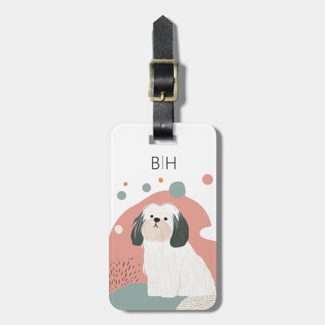 Lhasa Apso Dog Luggage Tag (Front Vertical)