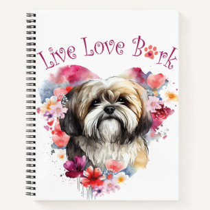 Lhasa Apso Dog Mum Floral Notebook