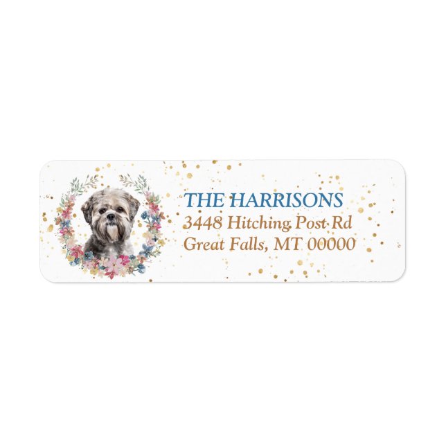 Lhasa Apso Dog Spring Flowers Wreath (Front)