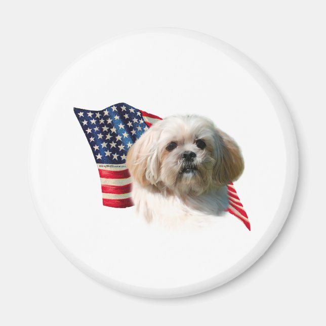 Lhasa Apso Flag Magnet (Front)