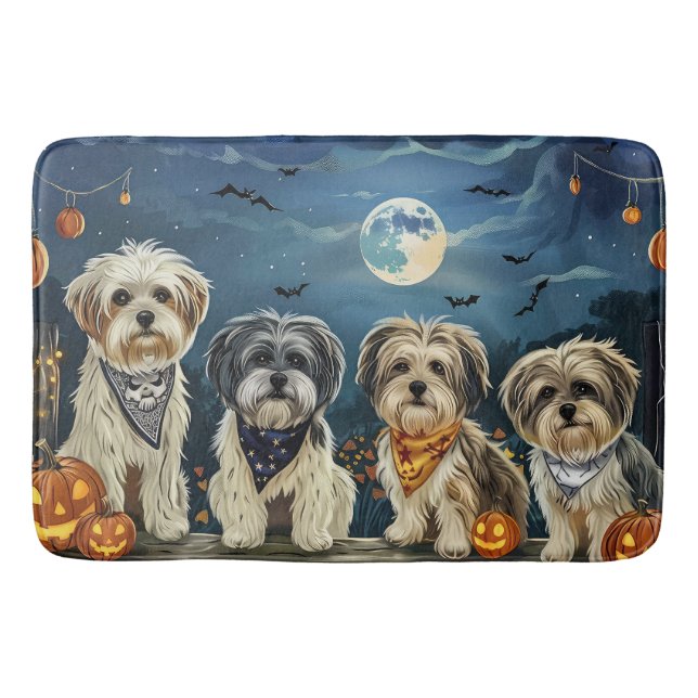 Lhasa Apso Halloween Spooky  Bath Mat (Front)