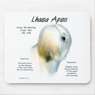 Lhasa Apso History Design Mouse Pad