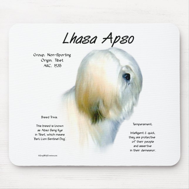 Lhasa Apso History Design Mouse Pad (Front)