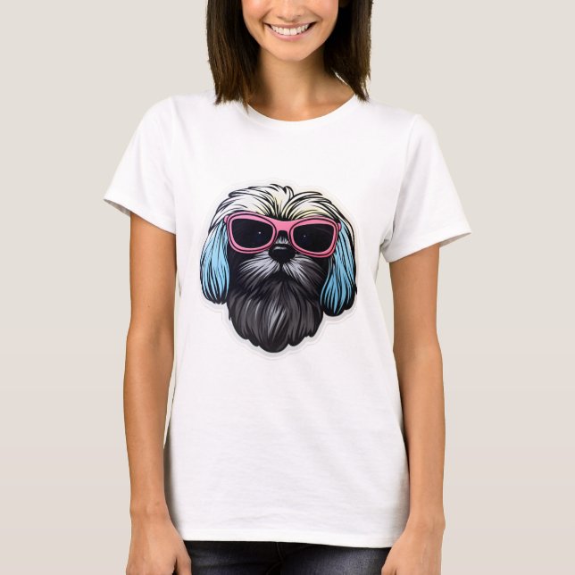 Lhasa Apso in Cool Sunglasses Classic T-Shirt (Front)