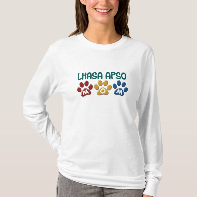 LHASA APSO Mum Paw Print 1 T-Shirt (Front)
