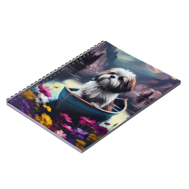 Lhasa Apso on a Paddle: A Scenic Adventure Notebook (Left Side)
