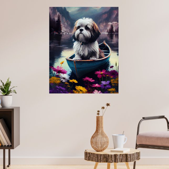 Lhasa Apso on a Paddle: A Scenic Adventure Poster (Living Room 3)