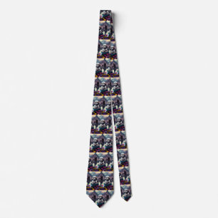 Lhasa Apso on a Paddle: A Scenic Adventure Tie