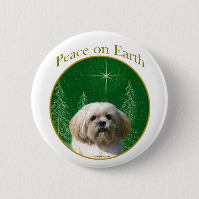Lhasa Apso Peace 6 Cm Round Badge (Front)