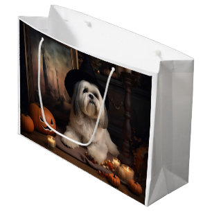 Lhasa Apso Pumpkins Halloween Scary Large Gift Bag