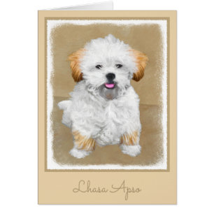Lhasa Apso Puppy Painting - Cute Original Dog Art