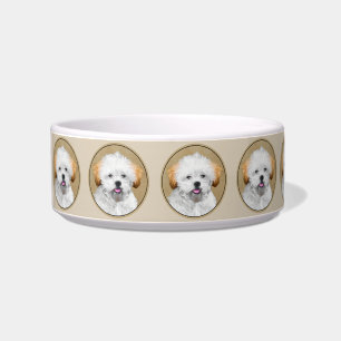 Lhasa Apso Puppy Painting - Cute Original Dog Art Bowl