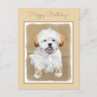 Lhasa Apso Puppy Painting - Cute Original Dog Art