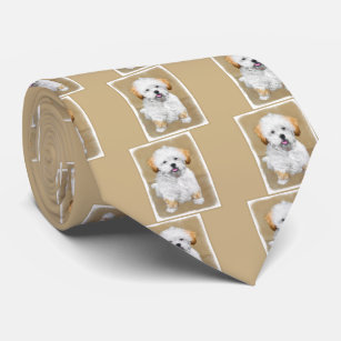 Lhasa Apso Puppy Painting - Cute Original Dog Art Tie