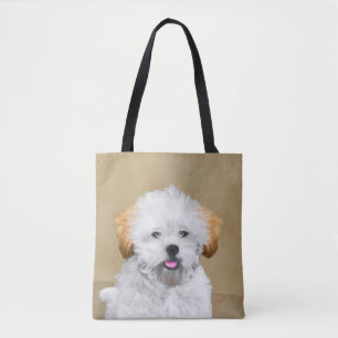 Lhasa Apso Puppy Painting - Cute Original Dog Art Tote Bag