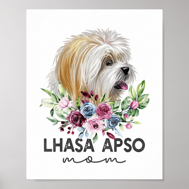 Lhasa Apso Shirt Gifts Dog Mum Poster (Front)