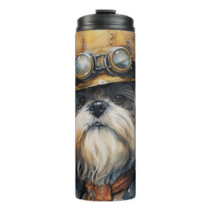 Lhasa Apso Steampunk Dog Thermal Tumbler