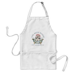 Lhasa Apso White Dog Grooming Apron Standard