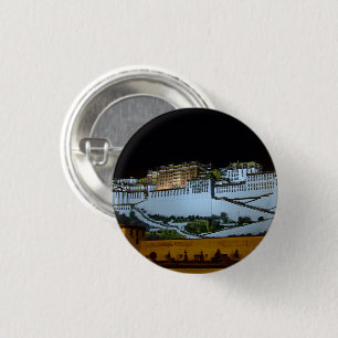 Lhasa & Potala Palace at night, Tibet (Himalayas) 3 Cm Round Badge