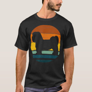 Lhasapoo Vintage Retro Mum Dad Dog Gift T-Shirt