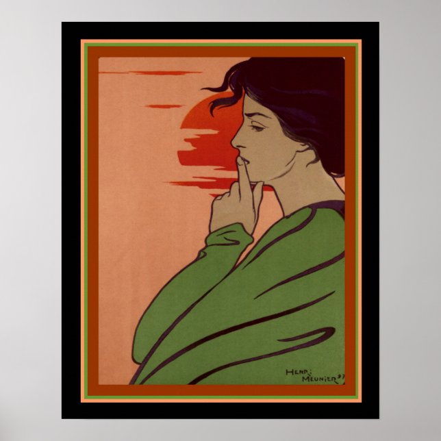 L'Heure du Silence Art Deco Print by Henri Meunier (Front)