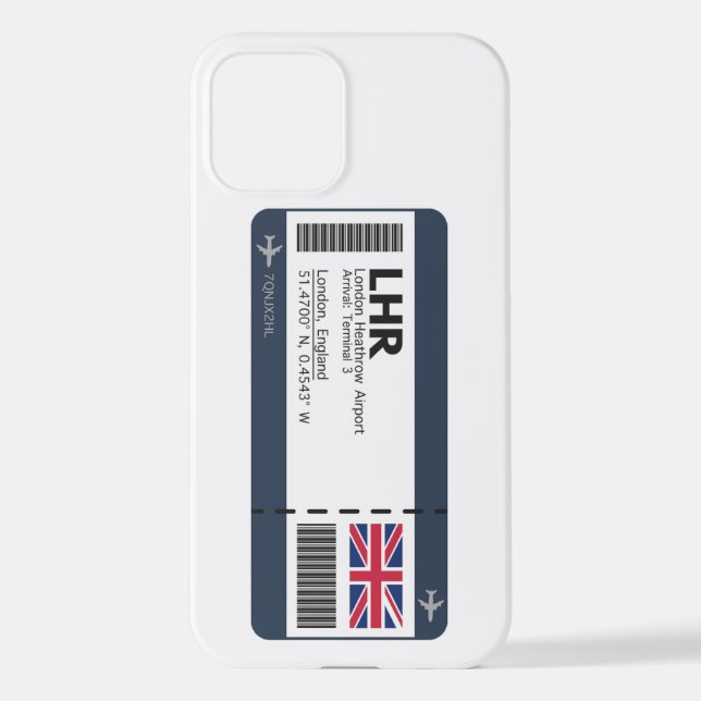 LHR London Boarding Pass - London Ticket iPhone Case (Back)