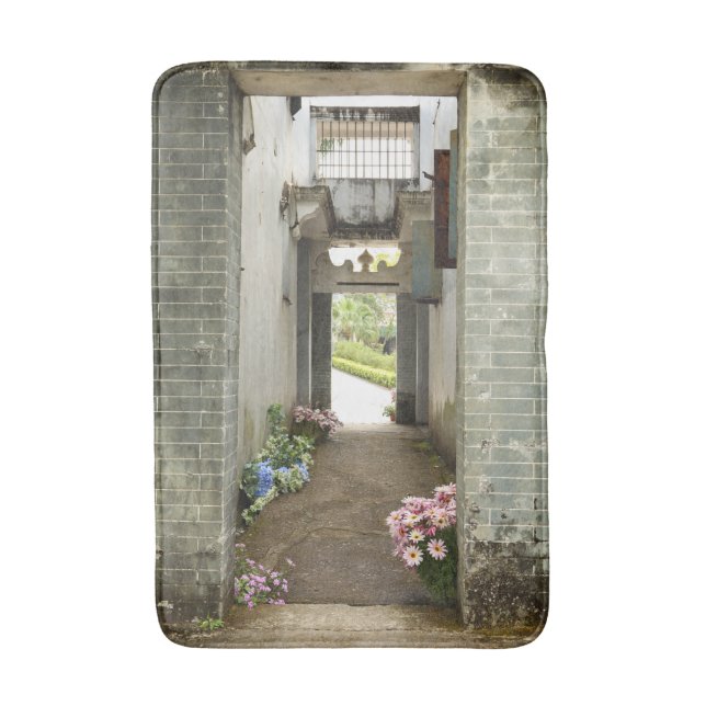 Li Garden Series: Floral Corridor  Bath Mat (Front Vertical)