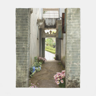 Li Garden Series: Floral Corridor Fleece Blanket