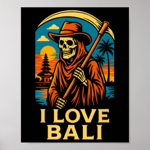 Li Indonesia I Love Li Vintage Womans Surfs Up  Poster