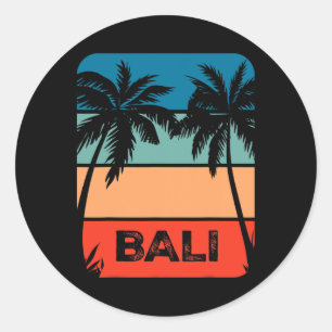 Li Indonesia Vintage Surfing Sunset Souvenir  Classic Round Sticker