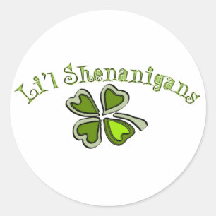 Li’l Shenanigans A Weird Party Shamrock Cartoonifi Classic Round Sticker
