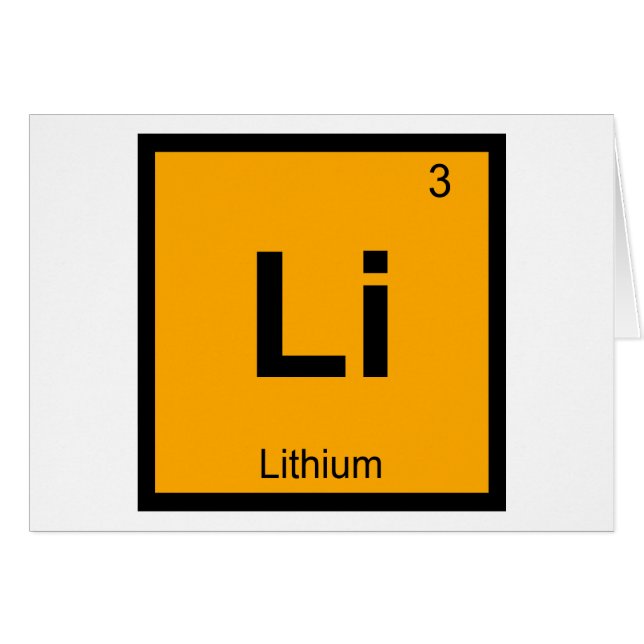 Li - Lithium Chemistry Periodic Table Symbol (Front Horizontal)