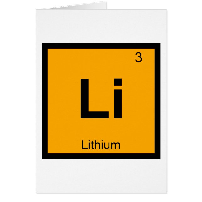 Li - Lithium Chemistry Periodic Table Symbol (Front)