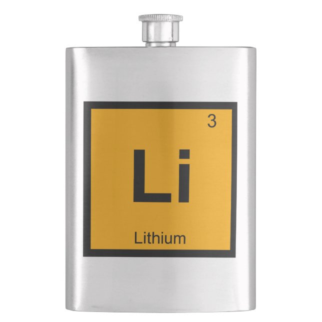 Li - Lithium Chemistry Periodic Table Symbol Hip Flask (Front)